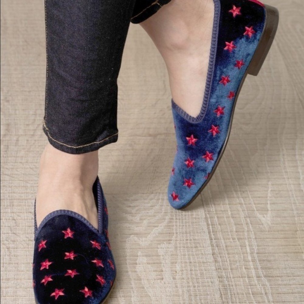 Del Toro Seeing Stars Velvet Loafers 9.5